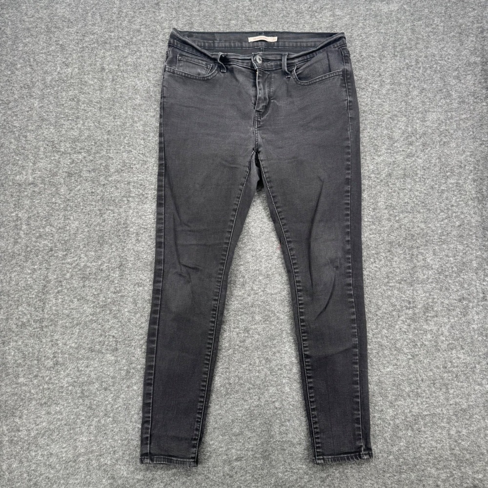 Levis 710 Super Skinny Jeans Women 31 Faded Black Dark Stretch Denim Pants Crop
